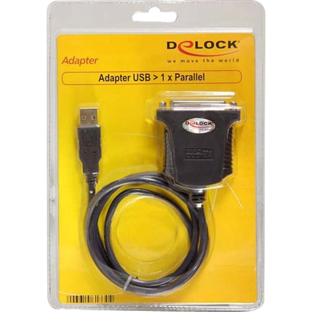Delock usb-a 1.1 naar parallel kabel (zwart, 0,8 meter)