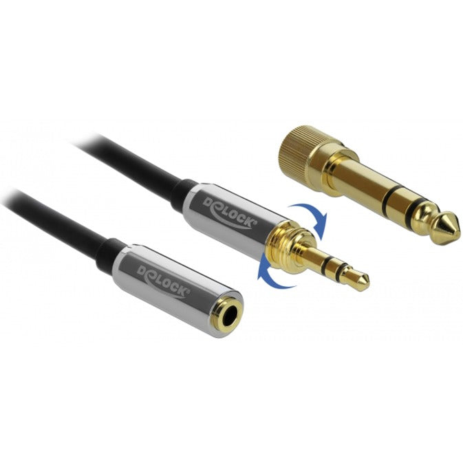 Delock stereo jack 3,5 mm 3-pin male > female verlengkabel (zwart, 5 meter)