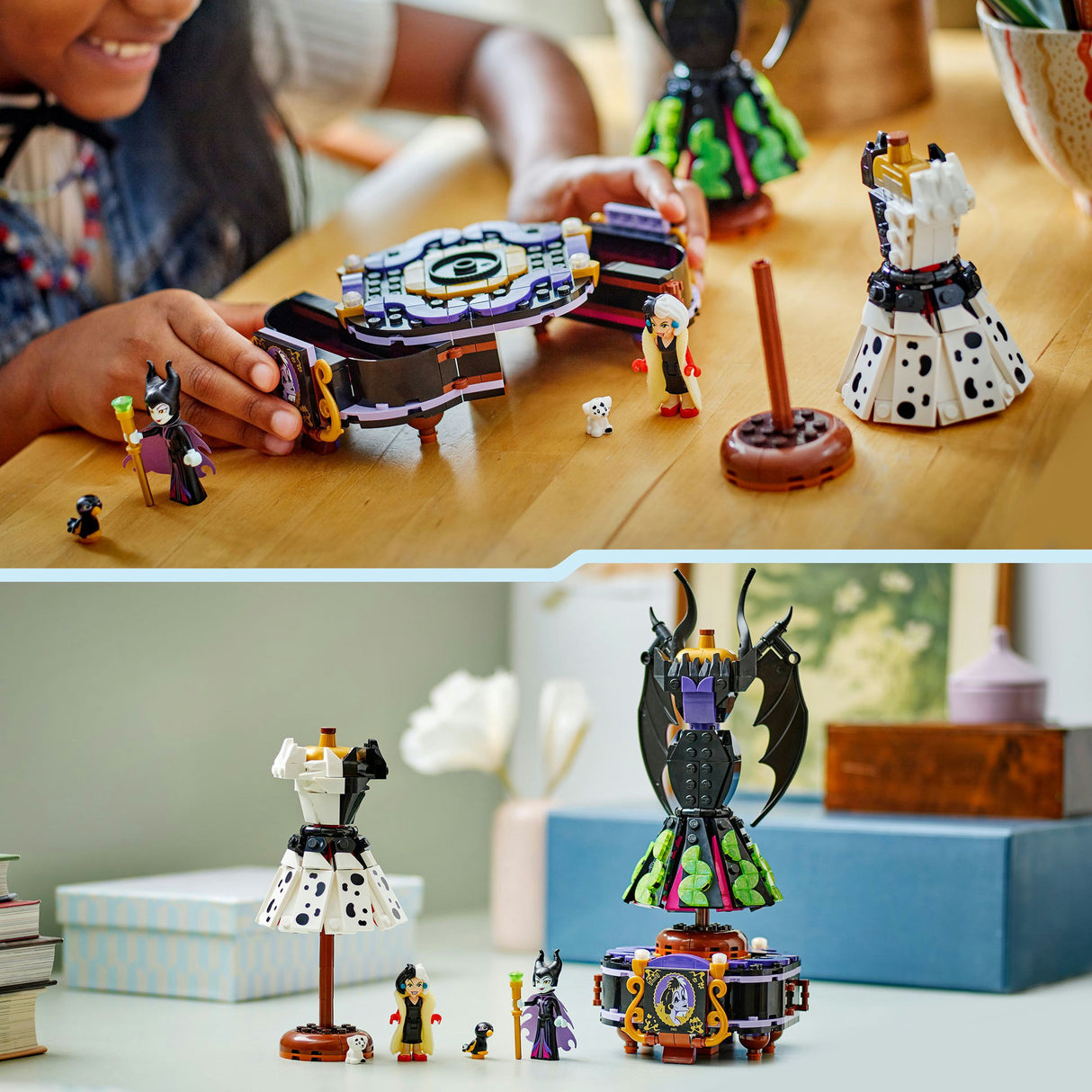 Lego ® disney villains - de jurken van maleficent en cruella de vil - 43262