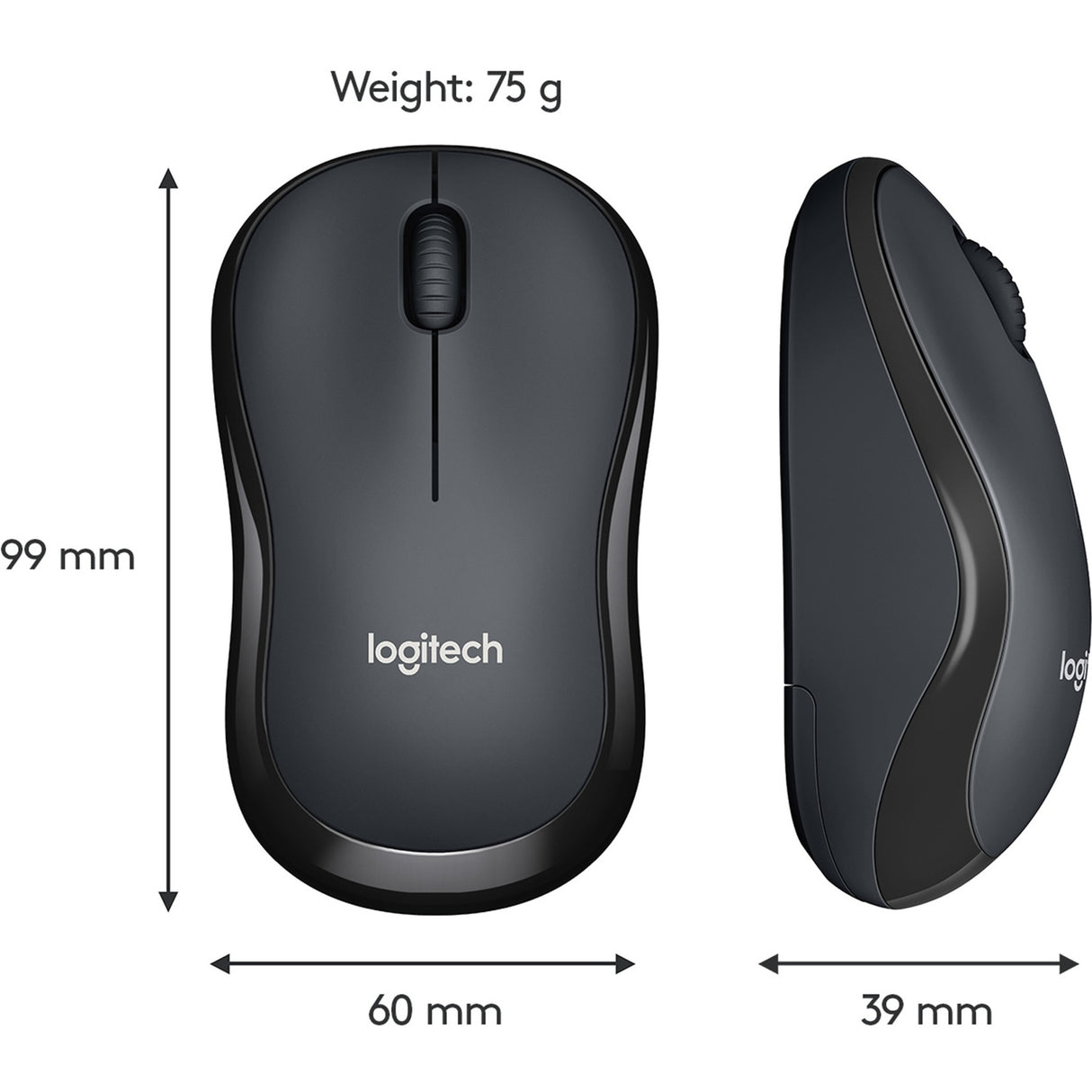 Logitech m220 silent muis (grijs, 1000 dpi)