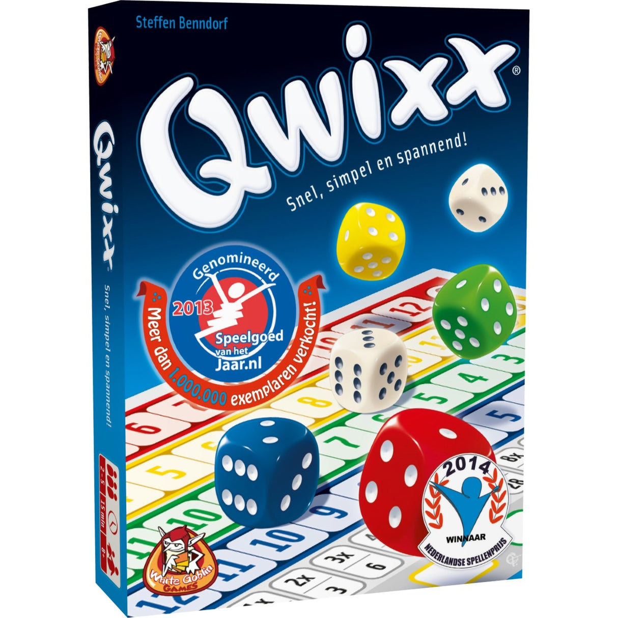 White goblin games qwixx dobbelspel (nederlands, 2 - 5 spelers, 15 minuten, vanaf 8 jaar)