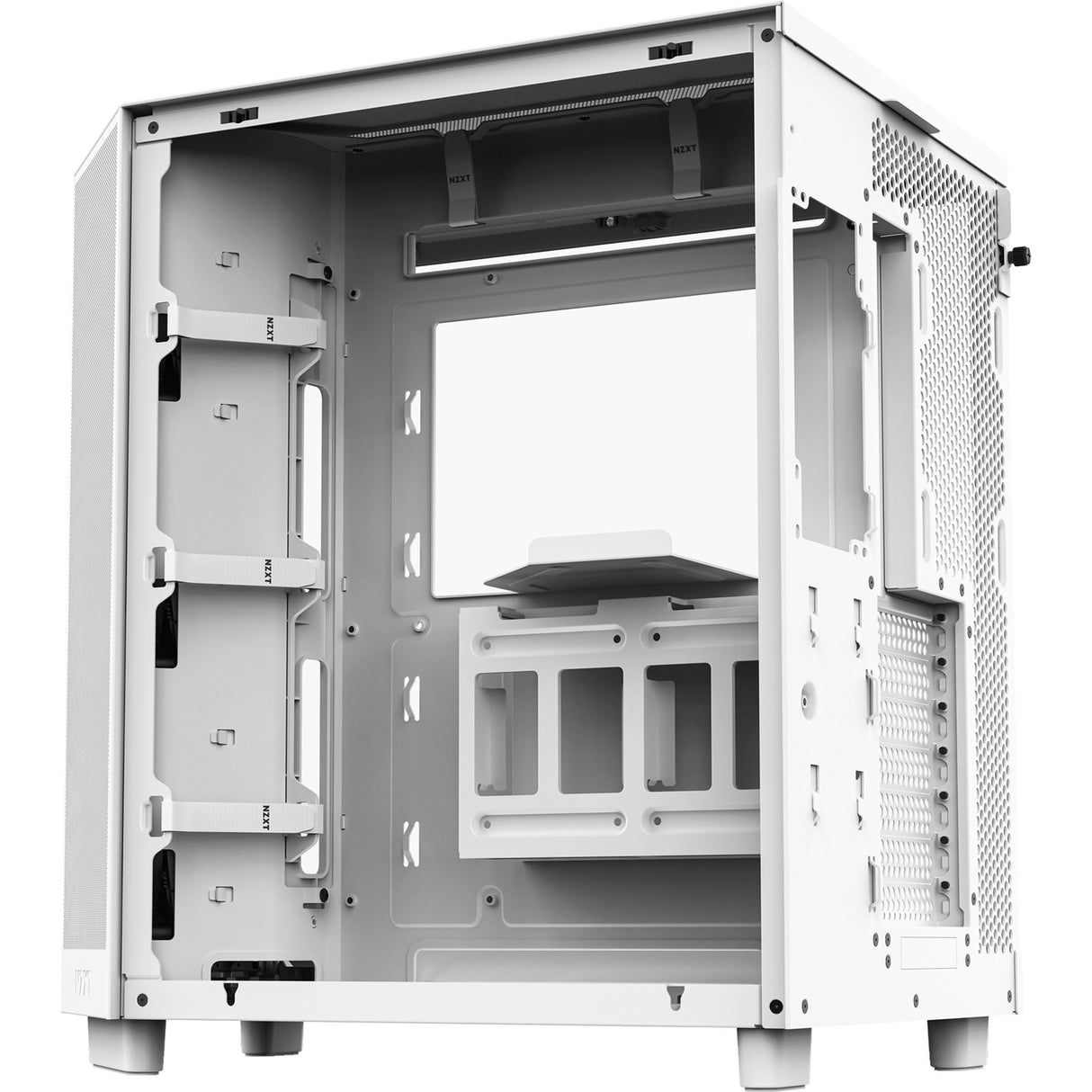 Nzxt h6 flow midi tower behuizing (wit | 2x usb-a | 1x usb-c | tempered glass)