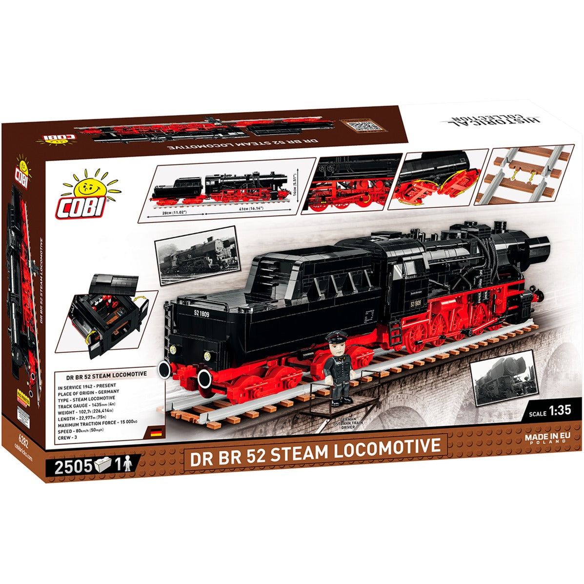 Cobi dr br 52 stoomlocomotief constructiespeelgoed (schaal 1:35)