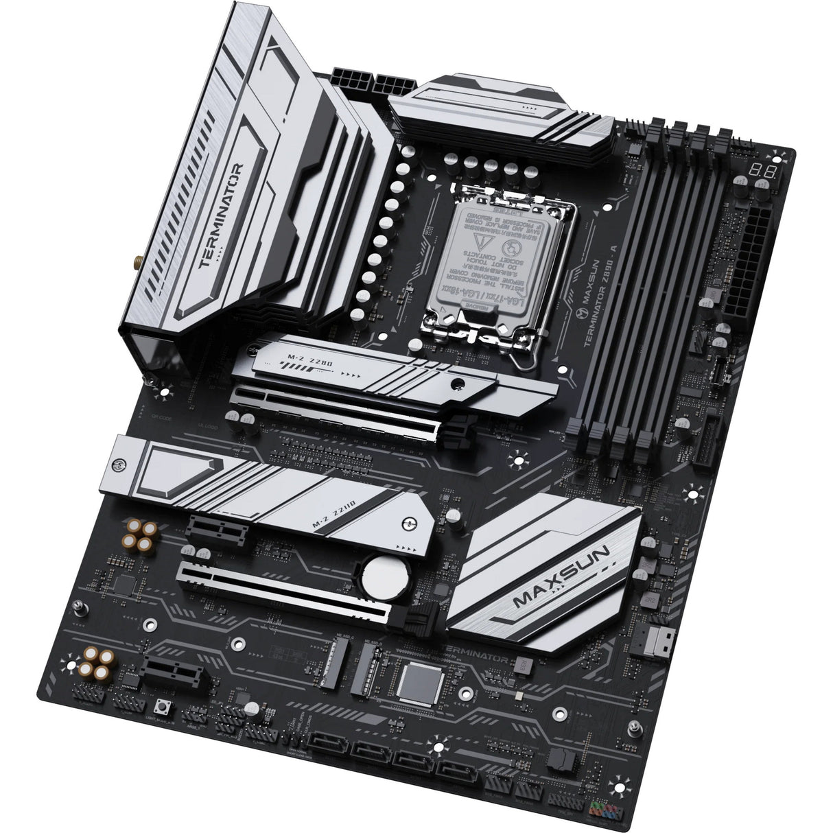 Maxsun ms-terminator z890-a wifi socket 1851 moederbord (zwart, raid, 2.5 gb-lan, wlan, bt, sound, atx)