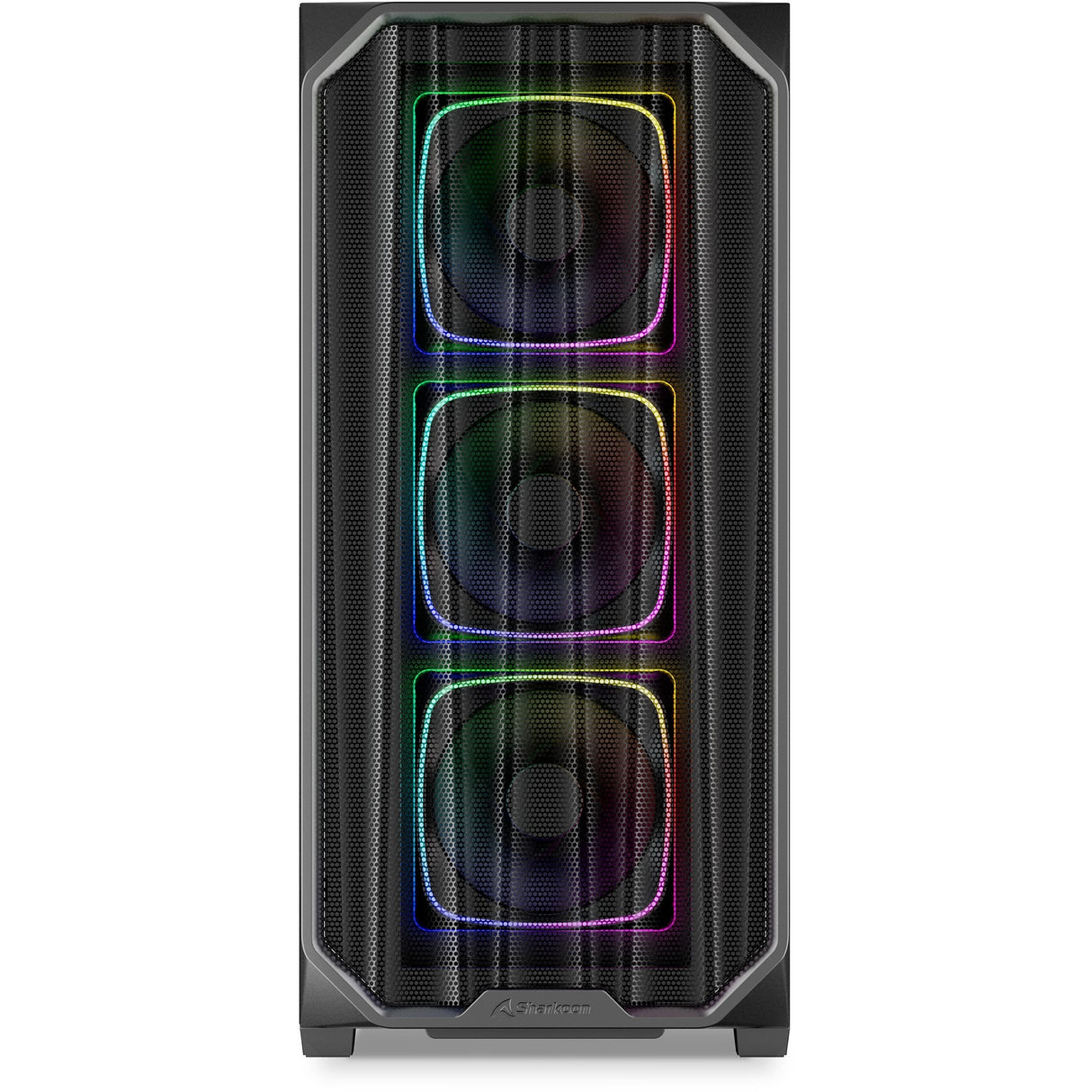 Sharkoon ak5m rgb midi tower behuizing (zwart | 2x usb-a | 1x usb-c | rgb | tempered glass)