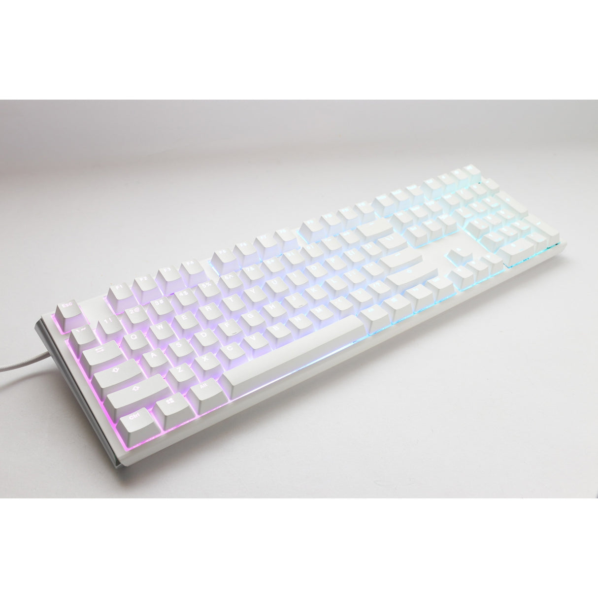 Ducky one 3 classic pure white rgb mechanisch toetsenbord (wit, us lay-out (qwerty), cherry mx speed silver, 100%, rgb led, double-shot pbt, hot-swappable, quack mechanics)