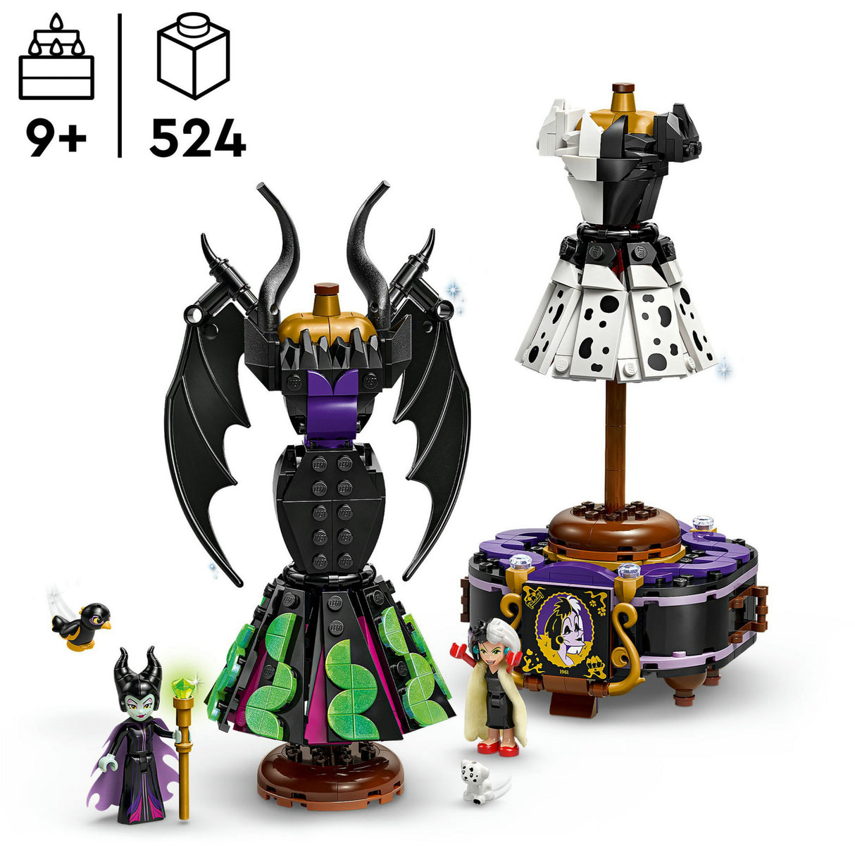 Lego ® disney villains - de jurken van maleficent en cruella de vil - 43262
