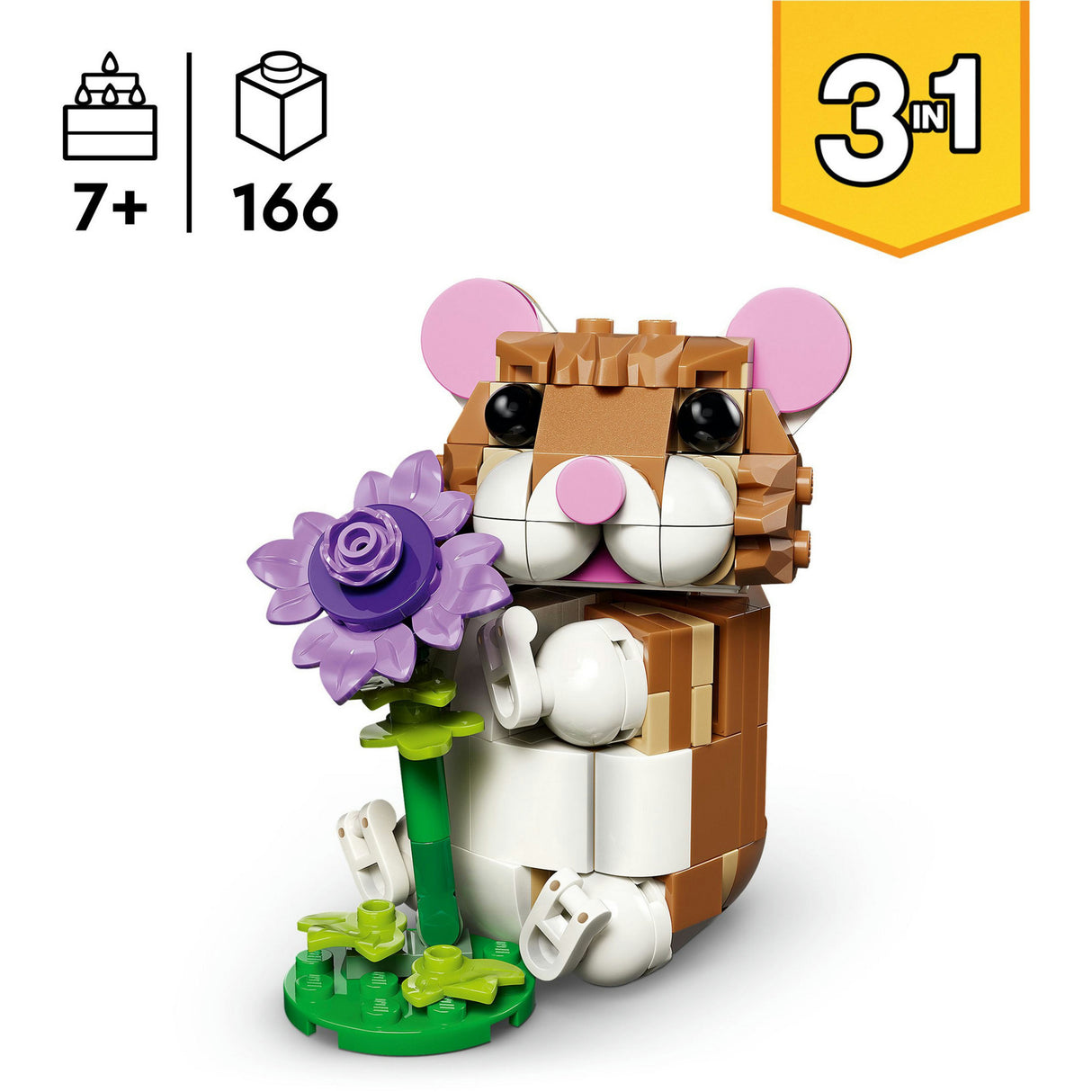 Lego creator 31376 schattige hamster met bloem