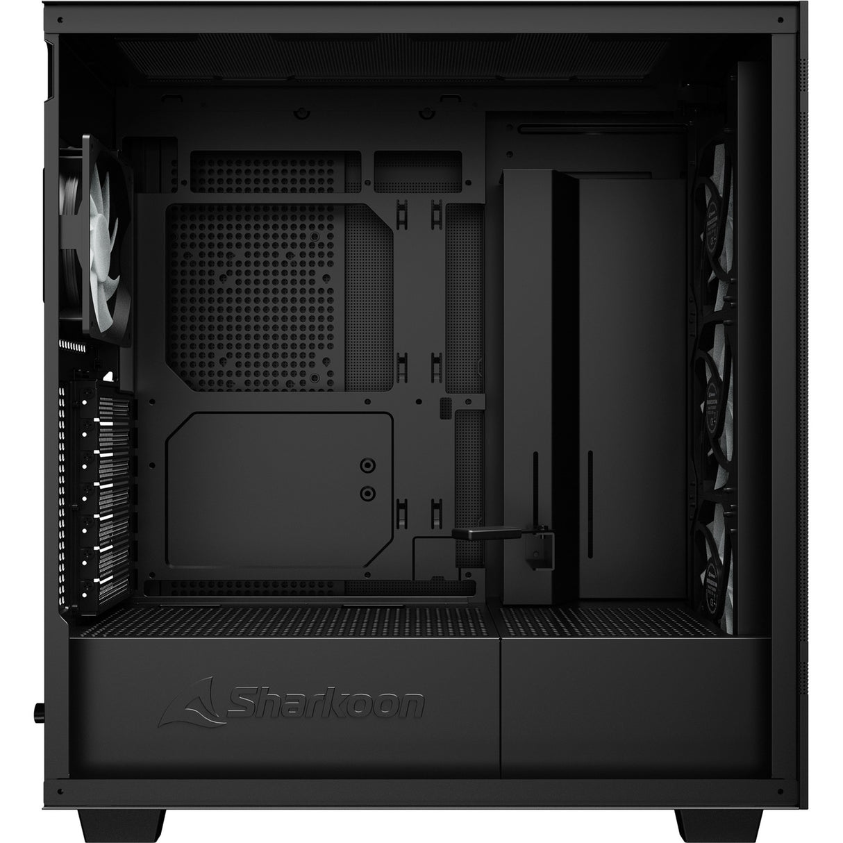 Sharkoon rebel c50 black rgb midi tower behuizing (zwart | 2x usb-a | 1x usb-c | rgb | tempered glass)