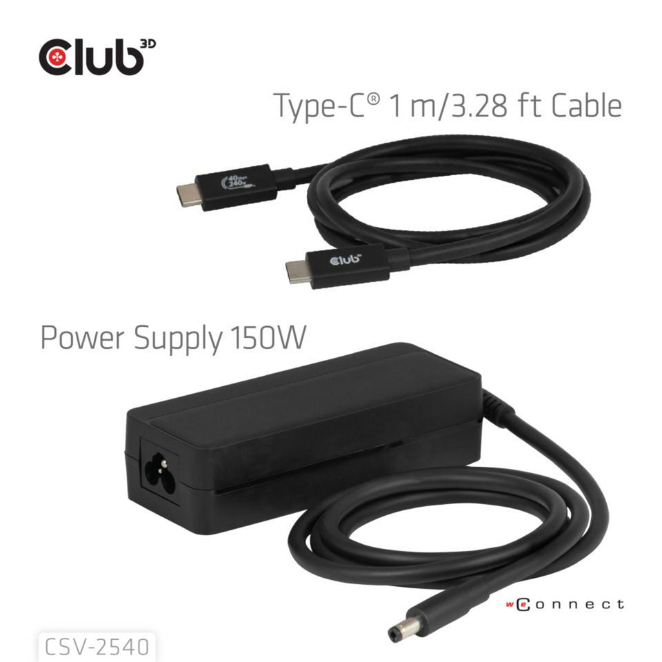 Club 3d 14-1 usb-c quad display dockingstation (zwart)