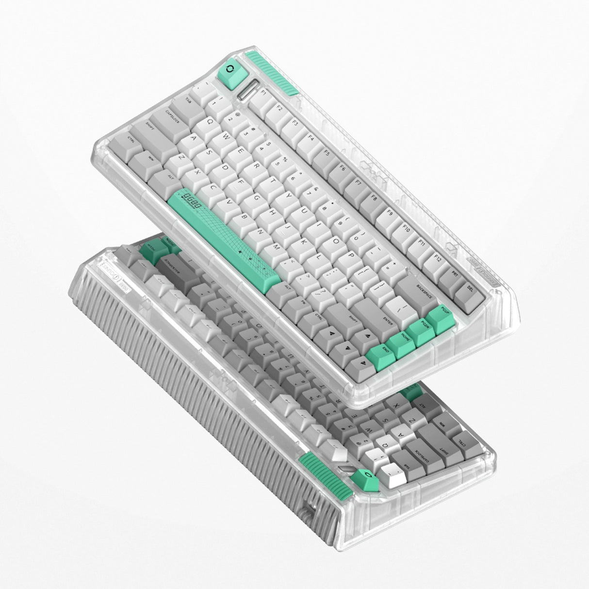 Iqunix og80 wormhole wireless mechanical keyboard (grijs, us lay-out (qwerty), cherry mx red, 80% (tkl), rgb leds, hot-swappable, pbt, 2.4ghz | bluetooth 5.1 | usb-c)