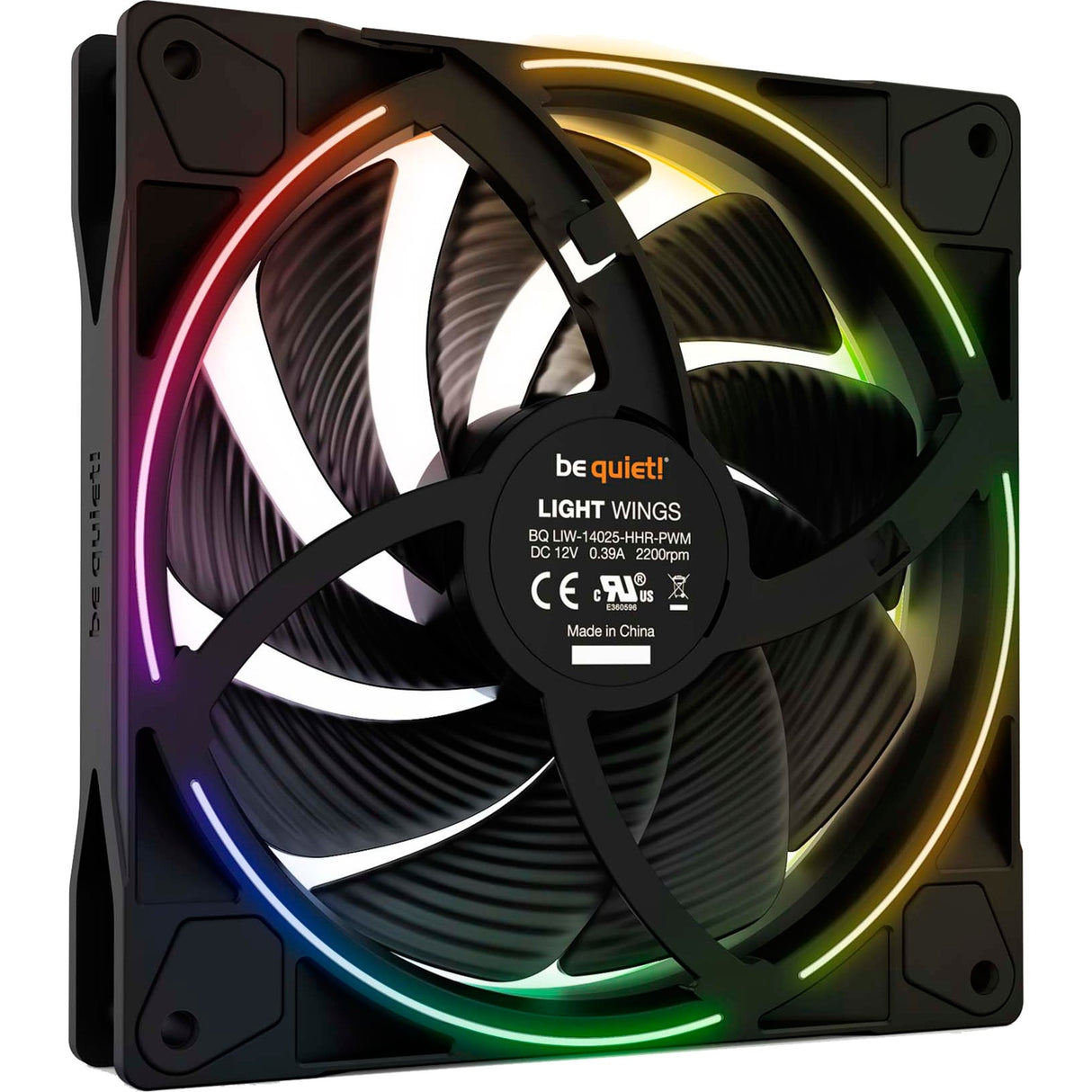 Be quiet! ® light wings pc fan 140mm pwm high-speed triple-pack - 9 stilte-geoptimaliseerde fan bladen - argb-verlichting aan de voor- en achterkant met 18 led's voor een op maat gemaakte pc case - case fan met zeer stille werking en duurzame lagers