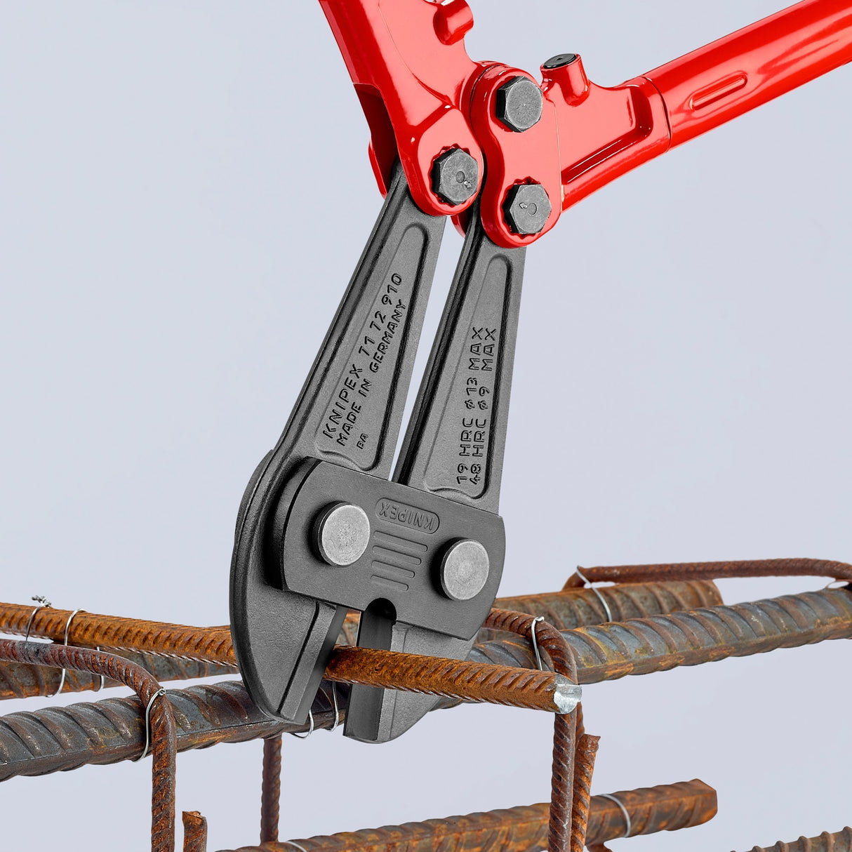 Knipex boutensnijder 71 72 910 kniptang (rood blauw, middensnijder, geschroefd scharnier)