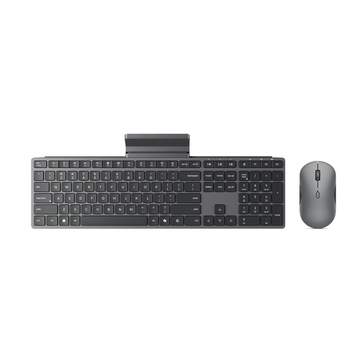 Lenovo 700 modern multi-device wireless combo desktopset (grijs, us lay-out (qwerty), 100%, 4000 dpi, 2.4 ghz, bt 5.3, usb-a)