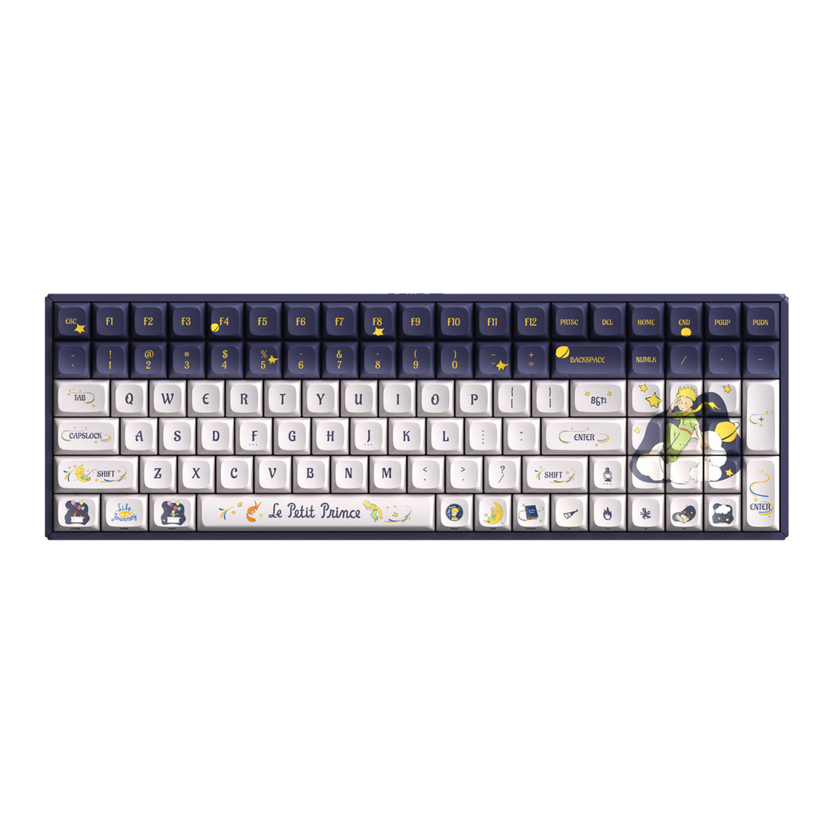 Iqunix f97 starry tryst rgb mechanisch gaming toetsenbord (donkerblauw, us lay-out (qwerty), iqunix little prince, 96%, rgb leds, hot-swappable, pbt, 2.4ghz | bluetooth 5.1 | usb-c)
