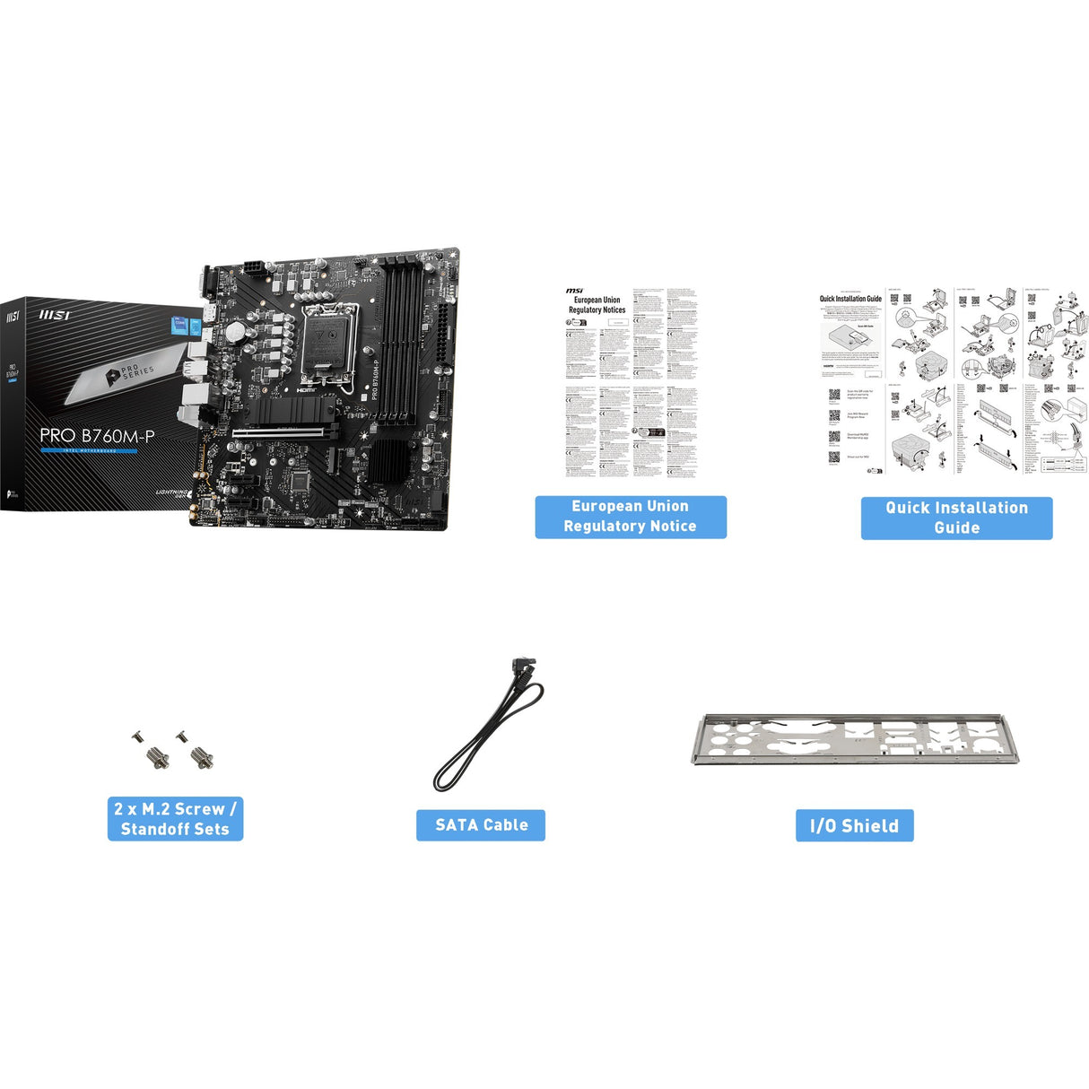 Msi pro b760m-p socket 1700 moederbord (zwart, raid, gb-lan, sound, µatx)
