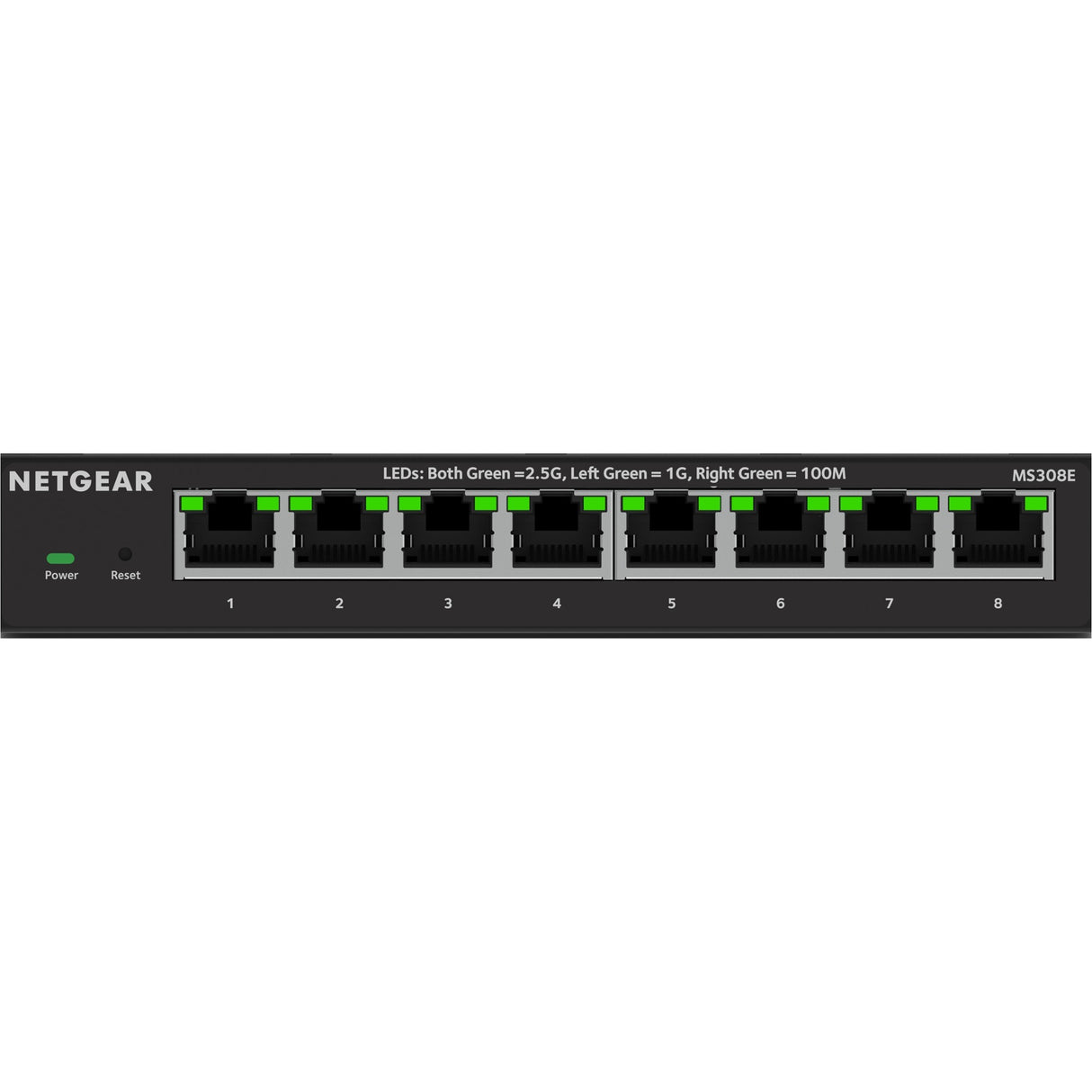 Netgear 8-port 2.5g multi-gigbit ethernet plus switch (ms308e) (zwart, managed)