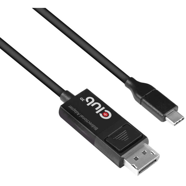 Club 3d usb-c naar displayport 1.4 kabel (zwart, 1,8 meter)