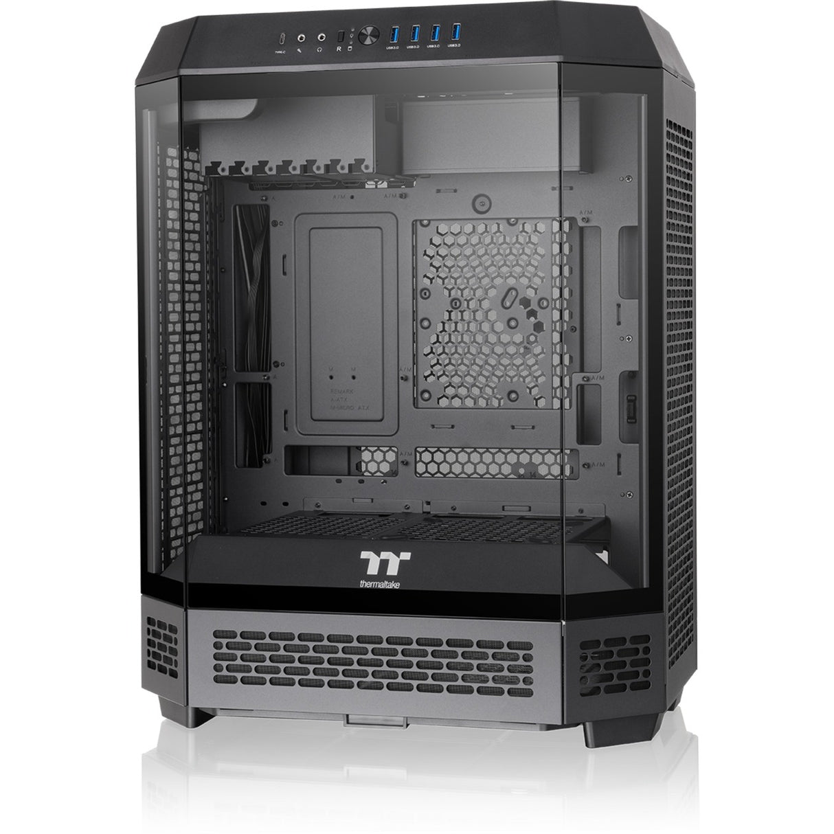 Thermaltake the tower 600 midi tower behuizing (zwart | 4x usb-a | 1x usb-c | tempered glass)