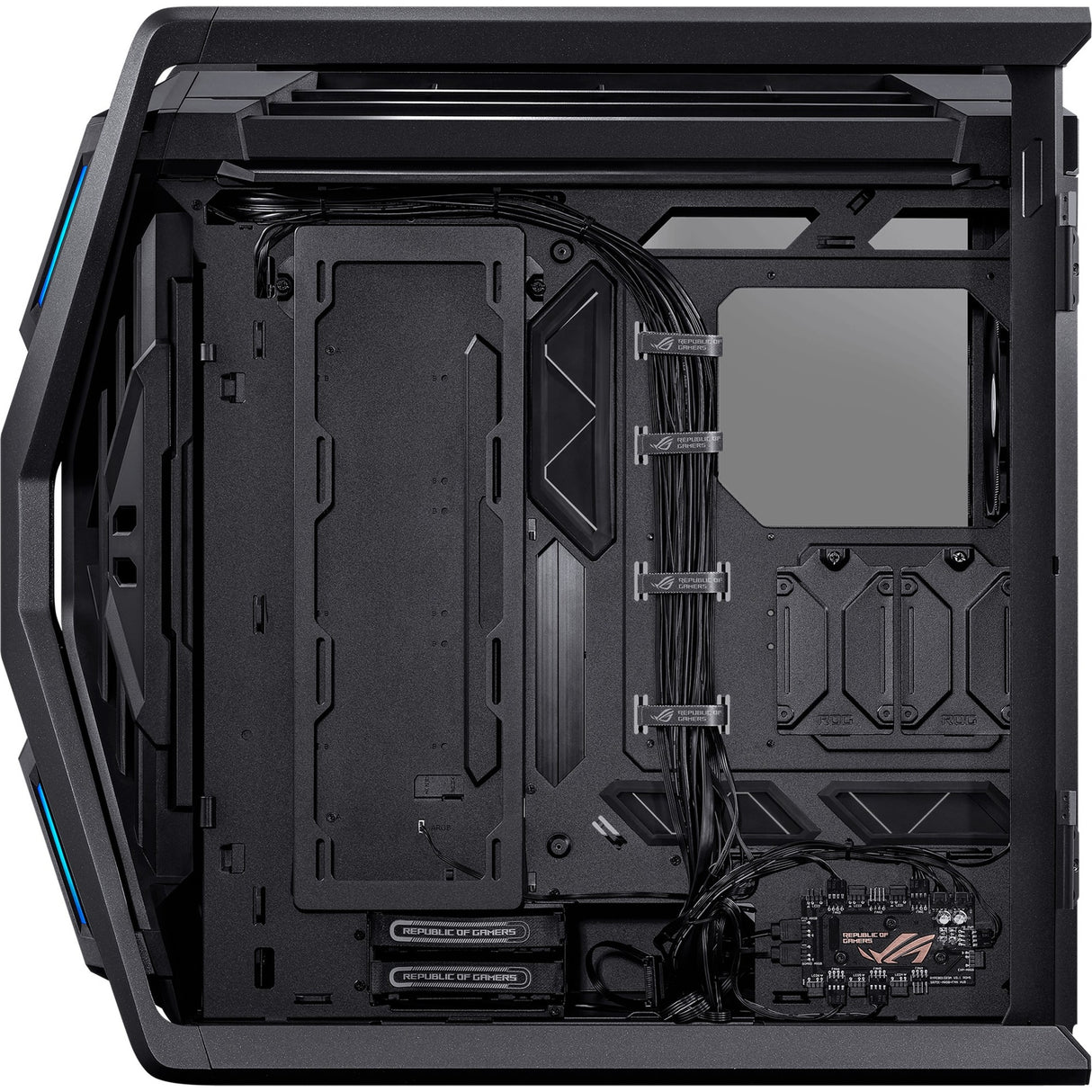 Asus rog hyperion gr701 big tower behuizing (zwart | 4x usb-a | 2x usb-c | rgb | tempered glass)