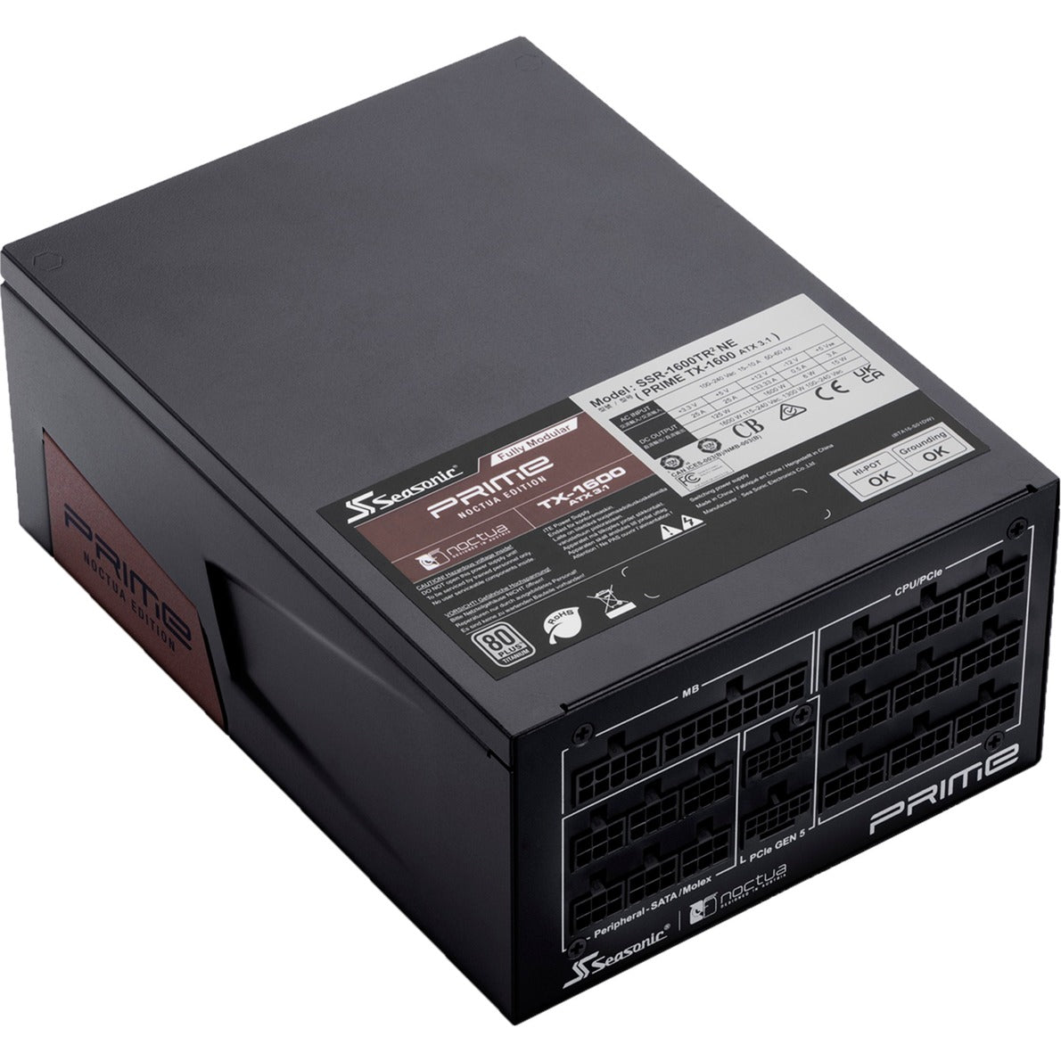 Noctua prime tx-1600 edition modulaire 1600 watt voeding (zwart, 2x 12vhpwr, 6x pcie)