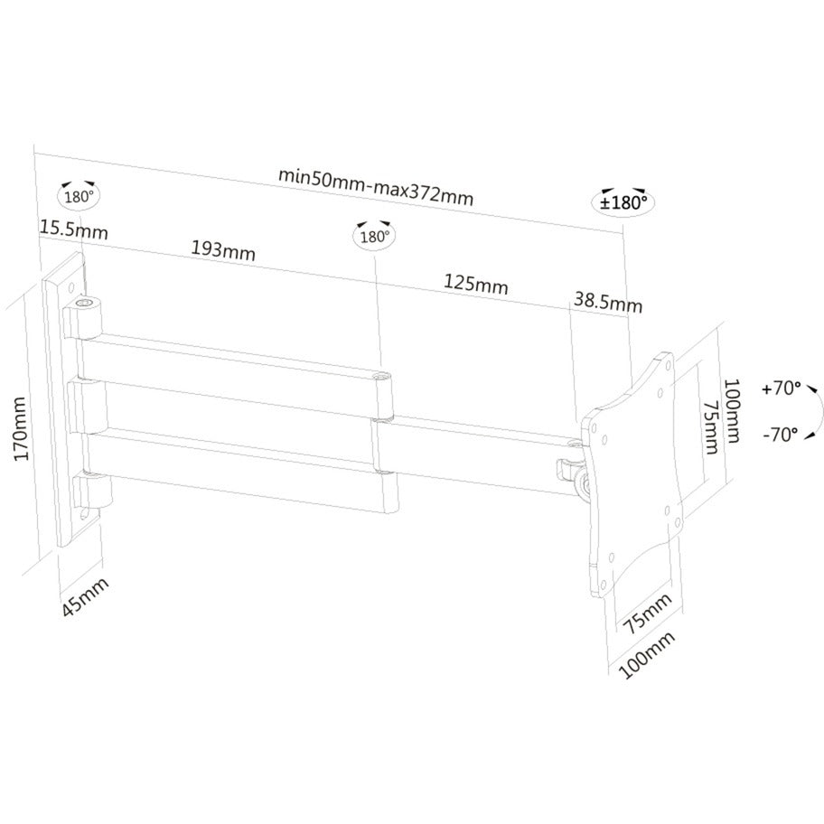 Neomounts wandsteun fpma-w830black wandmontage (zwart)