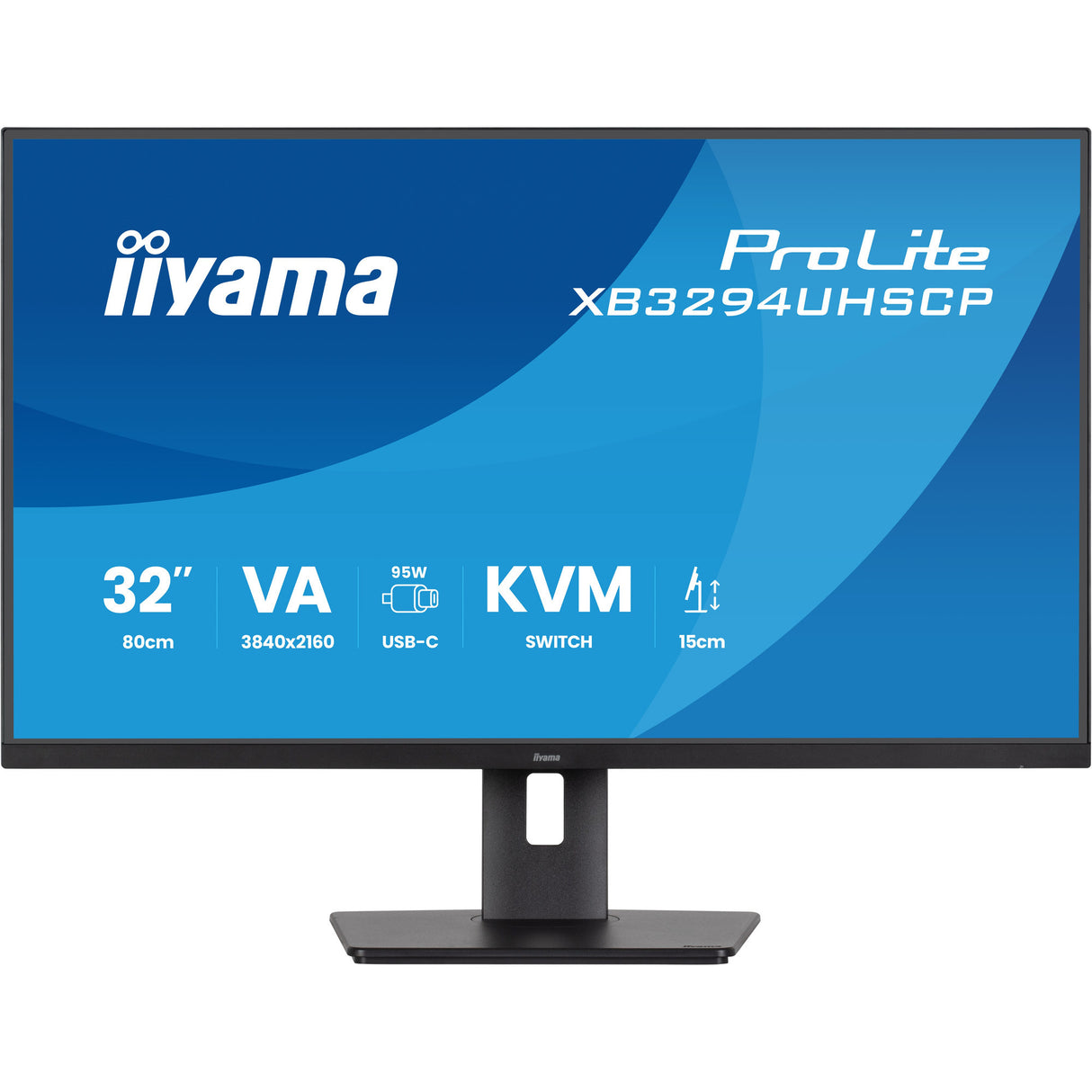 Iiyama prolite xb3294uhscp-b1 31.5 4k uhd monitor (zwart, 2x hdmi, displayport, 2x usb-a, 3x usb-c)