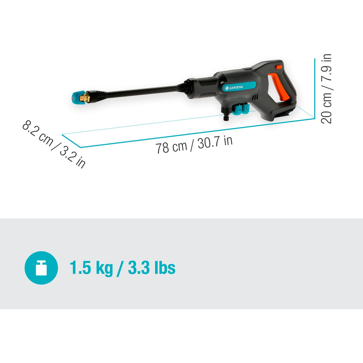 Gardena aquaclean 24 18v medium hogedrukreiniger - 24 bar - excl. accu