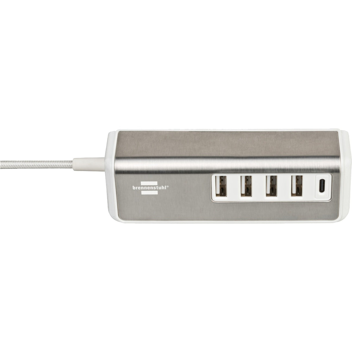 Brennenstuhl estilo meervoudige usb-lader (wit roestvrij staal)