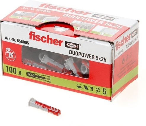 Fischer duopower pluggen 5x25mm - 100 stuks