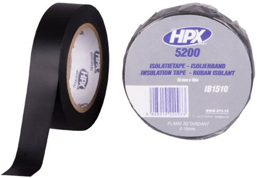 Hpx pvc isolatietape | zwart | 15mm x 10m - ib1510 - ib1510