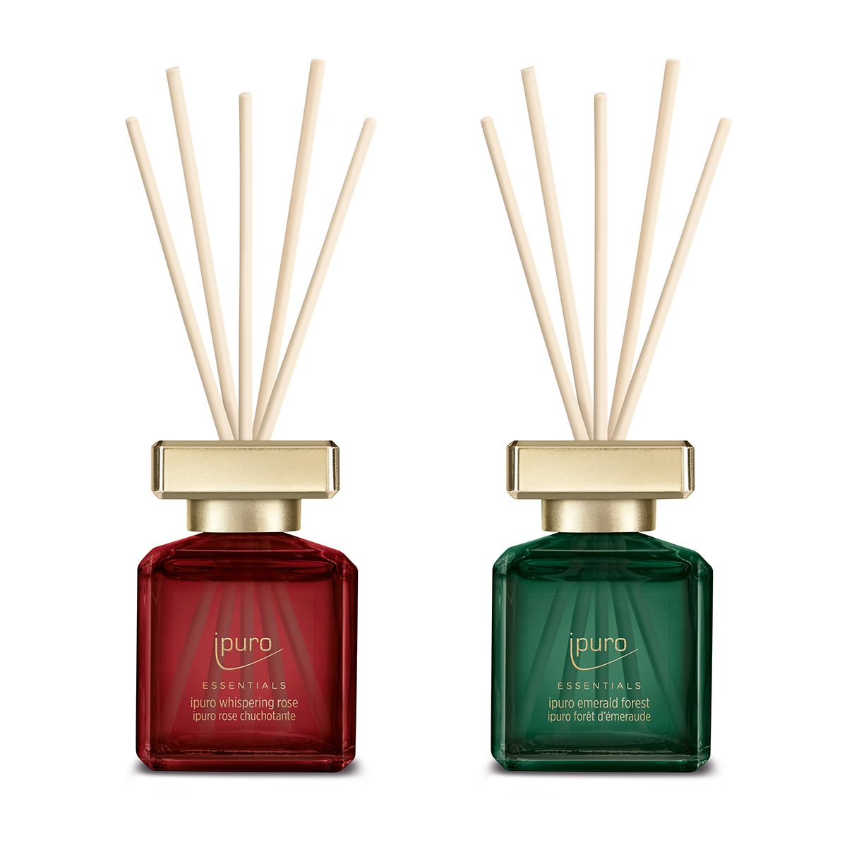 Ipuro geurdiffuserset whispering rose emerald forest 2x50ml