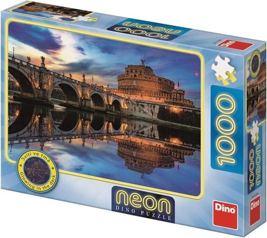 Dinotoys dino puzzel - glow in the dark engelenburcht rome - 1000 stukjes