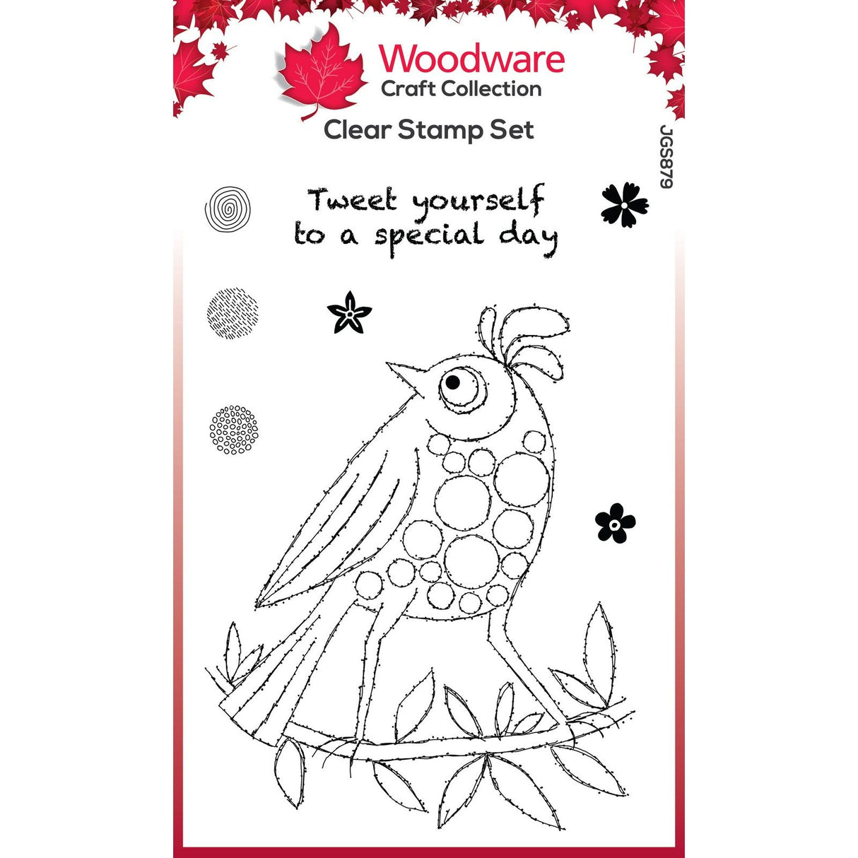 Woodware • clear singles bubble birds simone 4 in x 6 in stamp set