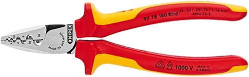 Knipex adereindhulstang 0,25-16,0 mm vde - 97 78 180 - 9778180