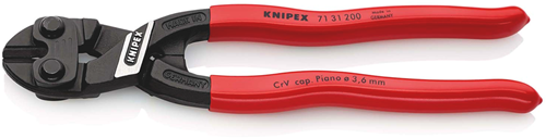 Knipex cobolt® compacte boutensnijtang | kunststof bekleed | zwart geatramenteerd | lengte 200 mm - 71 31 200 sb