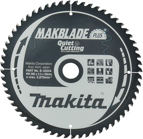Makita accessoires afkortzaagblad | hout | 260x30 60t - b-32524
