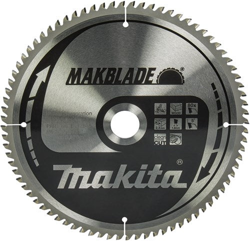 Makita accessoires makita afkortzaagblad voor hout | makblade | ø 260mm asgat 30mm 80t - b-32845