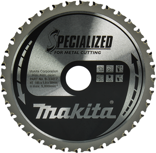 Makita accessoires makita cirkelzaagblad voor staal | specialized | ø 185mm asgat 30mm 36t - b-33417