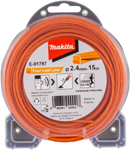 Makita accessoires makita e-01797 maaidraad four-leaf line oranje - 2,40mm - 15 meter
