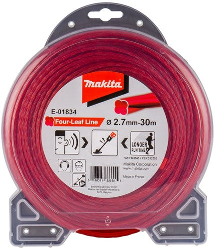 Makita accessoires makita maaidraad vierbladig rood 30 m ø 2,7 mm - e-01834