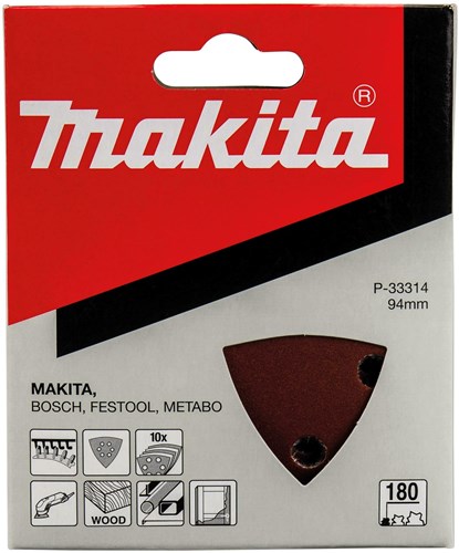 Makita accessoires makita p-33314 schuurvel 3-k 94mm k180 red velcro 10st
