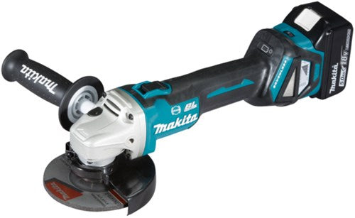 Makita dga513rtj | lxt accu haakse slijper 18v 125mm in mbox (2x 5.0ah accu + snellader) - dga513rtj