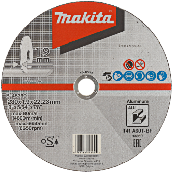 Makita accessoires makita doorslijpschijf 230x1,9mm alu - b-45369 (10 stuks)