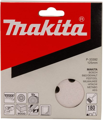 Makita accessoires makita p-33392 schuurschijf 125mm k180 white velcro