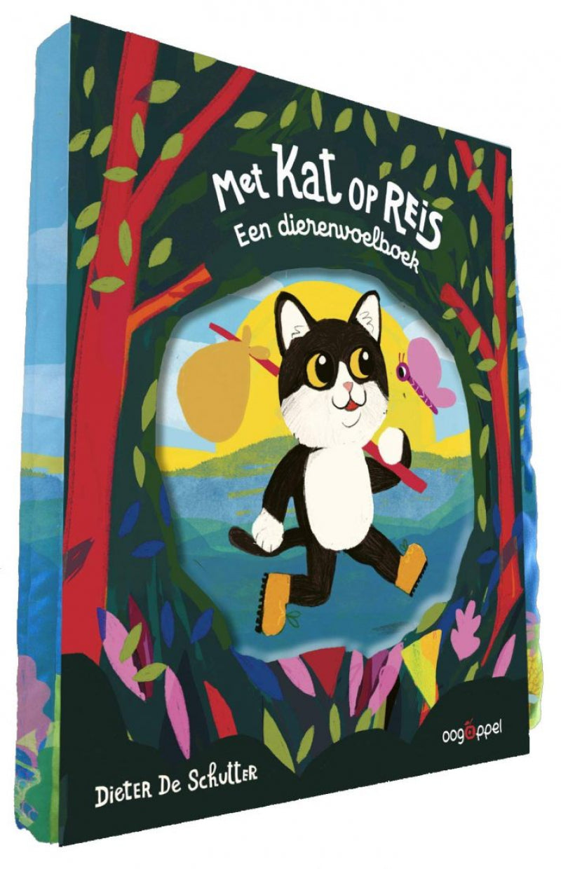 Oogappel met kat op reis: een dierenvoelboek