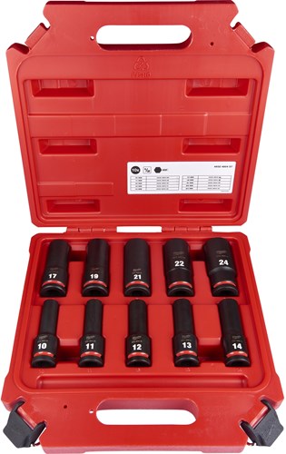 Milwaukee accessoires milwaukee shockwave™ krachtdoppenset 1 2 vierkant | lang | 10-delig - 4932480457