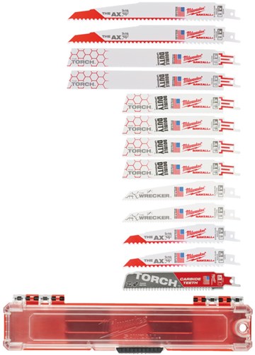 Milwaukee accessoires milwaukee reciprozaagblad set | sawzall | ax | torch | wrecker | 13-delig - 49472231