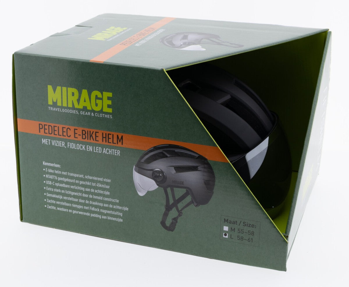 Buzaglo mirage urban helm speed pedelec led 58-61cm mat zwart