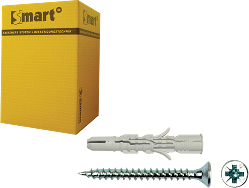 Pgb-europe smart | plug nylon + schroef vk ø 6x120 nzn | 25 st sm0lpsn0108061203